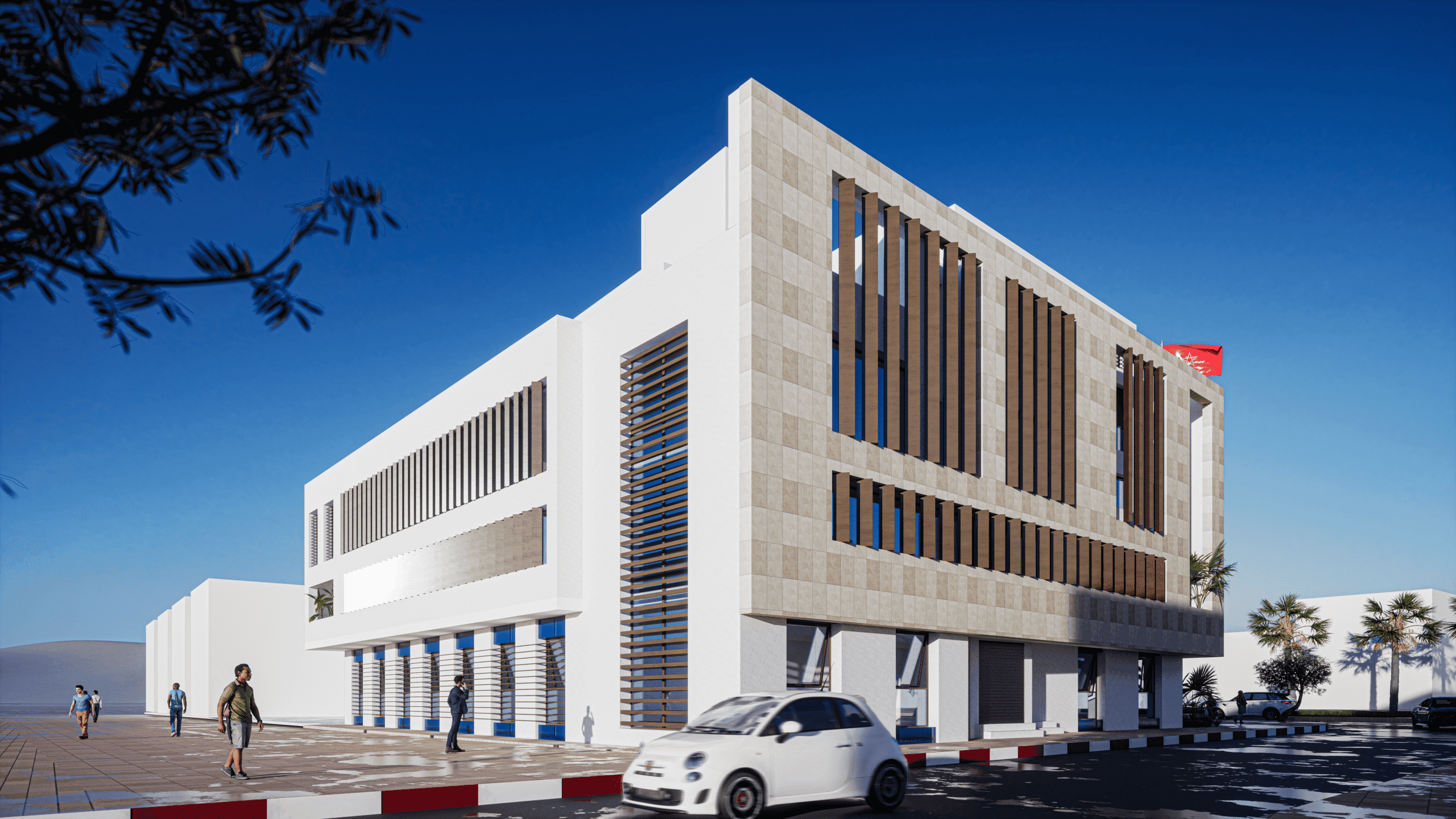 Siège des impôts de Berrechid – projet d'architecture conçu par HBA Studio, architecte à Marrakech