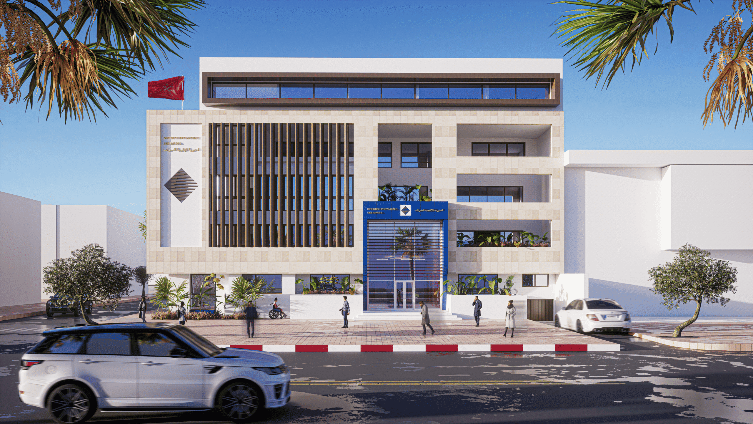 Siège des impôts de Berrechid – projet d'architecture conçu par HBA Studio, architecte à Marrakech