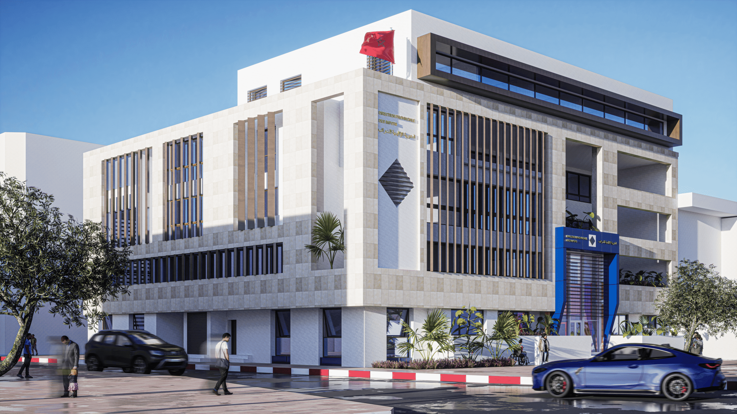 Siège des impôts de Berrechid – projet d'architecture conçu par HBA Studio, architecte à Marrakech